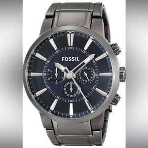 Fossil Men’s Smoke Chronograph Gunmetal Navy Dial watch
